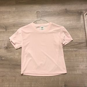 PINK velvet cropped blush pink shirt